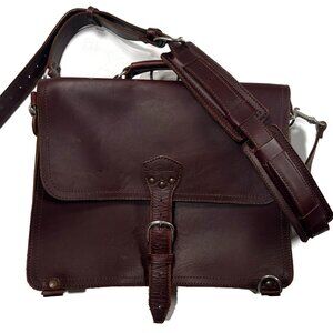 Saddleback Leather Large Classic Thin Briefcase Dark Coffee Brown Travel Bag